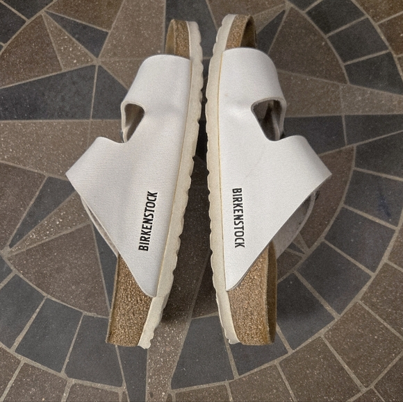 Birkenstock Arizona White with Cork Footbed Sandals - Picture 4 of 7